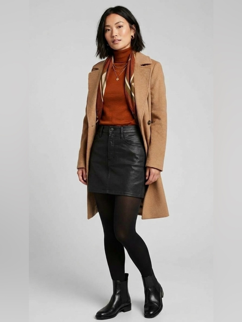 Agolde Lydia 5 Pocket Black Leatherette Mini Skirt (Size 24)